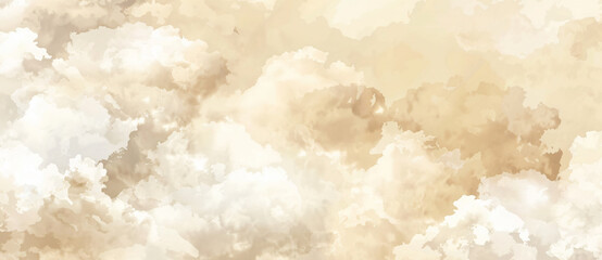 Beige watercolor background with a soft cloud texture