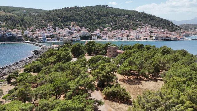 Aerial view of Githio island (Gythio town) in Laconia, Peloponne
