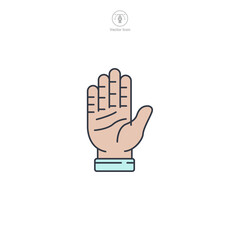 Gloved Hand Icon symbol vector illustration isolated on white background