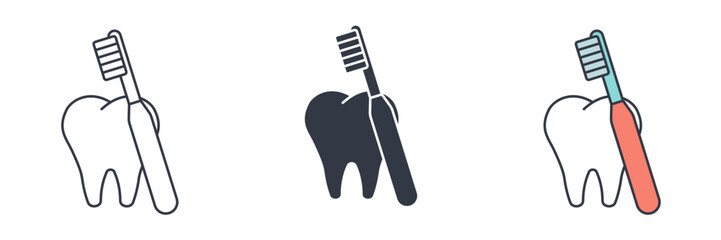 toothbrush Icon symbol vector illustration isolated on white background