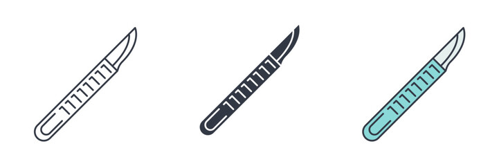 Surgical Scalpel Icon symbol vector illustration isolated on white background