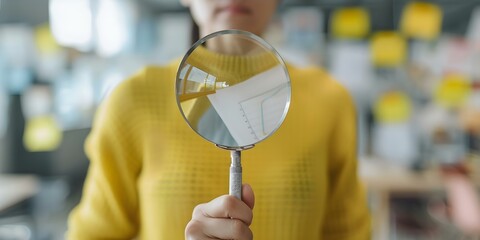 Harnessing the Power of a Magnifying Glass for Strategic Innovation. Concept Innovation, Strategic planning, Business growth, Technology, Problem solving