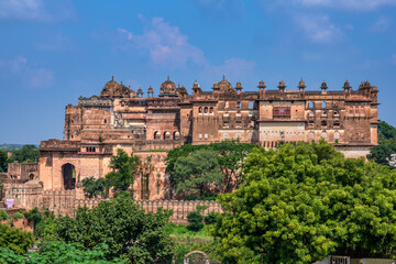 Obraz premium Royal Fort or Shahi Kila at Orchha, Madhya Pradesh, India.
