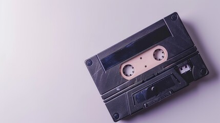 Fototapeta premium Vintage cassette on white backdrop