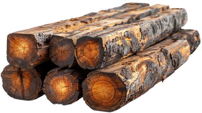 stack of firewood isolated