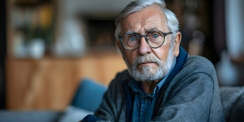 Coping with the loss of a wife Elderly man battles depression and chronic illness. Concept Grieving Process, Supportive Relationships, Mental Health, Chronic Illness, Elderly Care