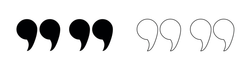 Quote icons set. Quotation mark sign and symbol