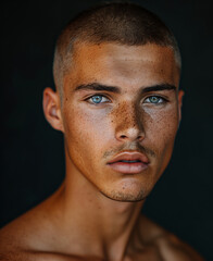 Obraz premium portrait of a handsome man on black background