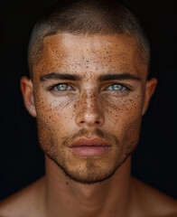 Obraz premium portrait of a handsome man on black background