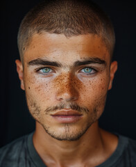 Obraz premium portrait of a handsome man on black background