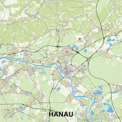Hanau, Germany map poster art