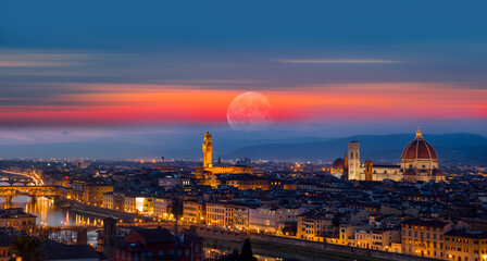 Obraz premium Panorama of Florence and Cathedral of Santa Maria del Fiore (Duomo) in Florence