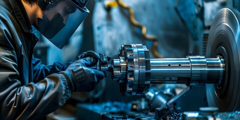 Skilled Metal Machinery Operator with Extensive Lathe Experience. Concept Metal Machinist, Lathe Operator, Machinery Expertise, Metalwork Skills, Industrial Experience