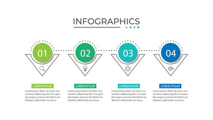 Business infographic template with 4 options or steps.