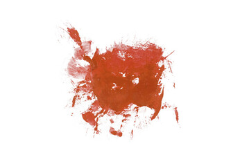 Orange watercolor paint brush stroke isolated on transparent background. art and watercolor painting concept.