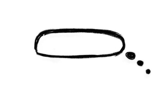 Hand drawn speech bubble colored pencil on transparent background. speech bubble png.
