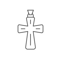 Cross pendant line outline icon