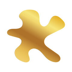Obraz premium Liquid Fluid Golden Gradient random organic shapes
