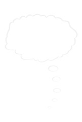 Cloud thought icon vector image, outline vector thought cloud in grey color