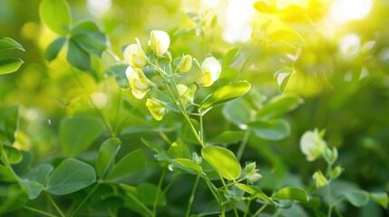 Obraz premium The Pisum sativum a flowering annual herb originating from western Asia and North Africa is commonly known as the pea plant