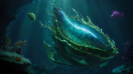 Fototapeta premium a fish that is swimming in the water