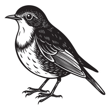 black and white bird standing clip art preview