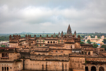 Royal Fort or Shahi Kila at Orchha, Madhya Pradesh, India.