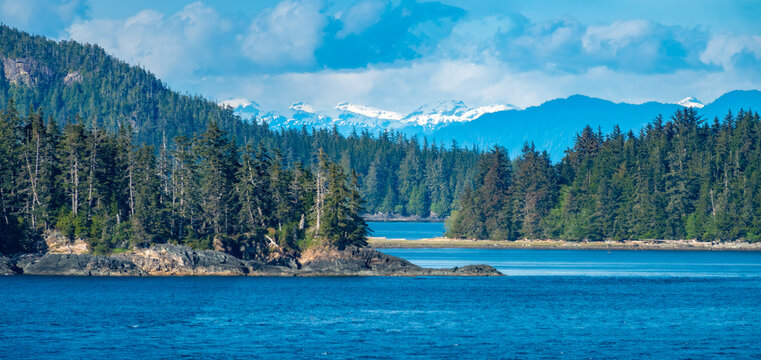 The unique beauty of the Alaskan coast along the inside pasage, USA