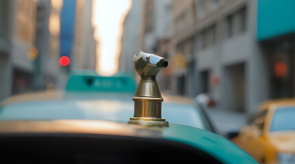a close up of a brass object on a car