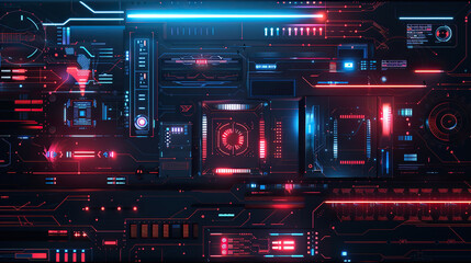 Fototapeta premium Abstract Technology Background, Computer Processor, Motherboard Hardware Circuit