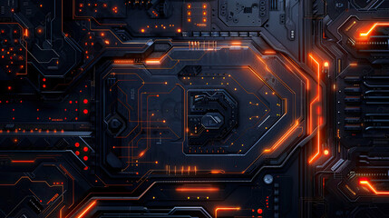 Fototapeta premium Abstract Technology Background, Vibrant Color, Computer Processor, Neon Color Background Wallpaper