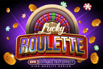 editable 3D text effect lucky roulette