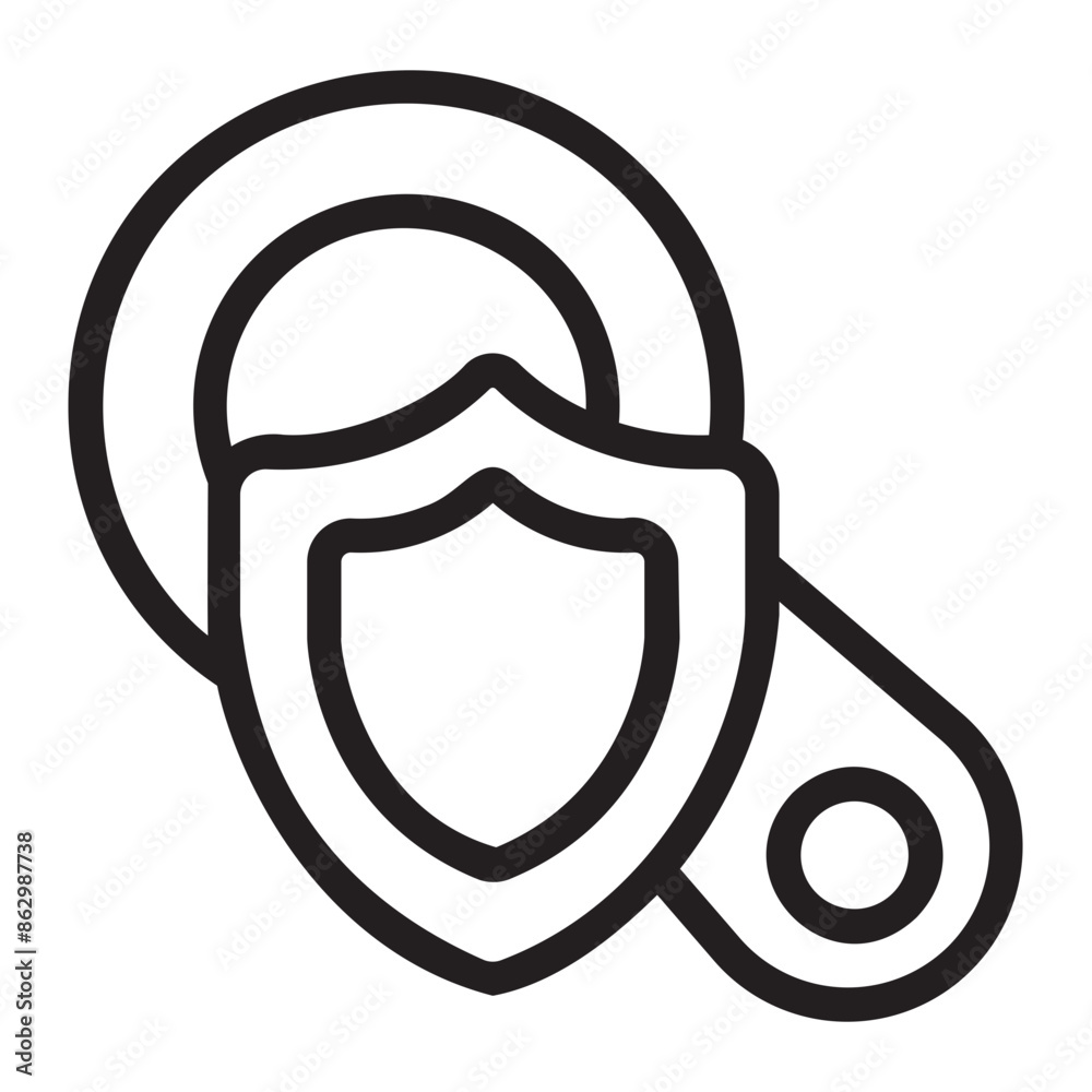 Wall mural security line icon