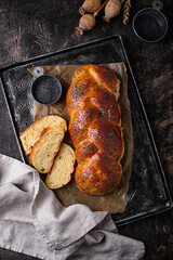 Traditional Jewish sabbath Challah bread