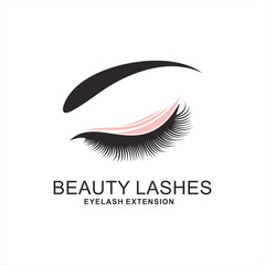 Eyelashes logo design icon with modern beauty concept