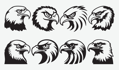 Eagle vector art illustration silhouette collection 