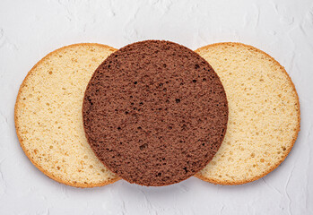 Blank photography of vanilla and chocolate sponges, pastry, dessert, sweet, cake, bakery, preparation, texture, treat, confectionery