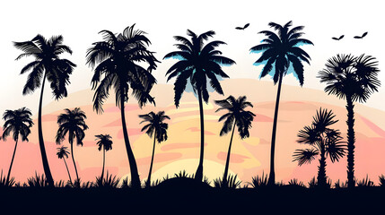 Naklejka premium palm silhouttes