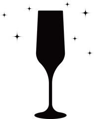 シャンパングラス　シルエット © ベルベットR