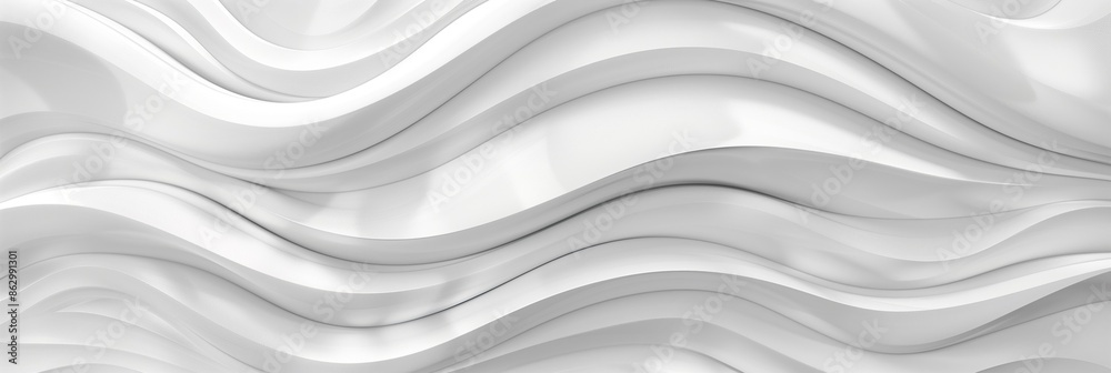 Wall mural Abstract white wave background, modern design for banner or poster.