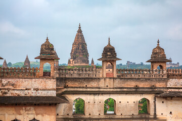 Royal Fort or Shahi Kila at Orchha, Madhya Pradesh, India.