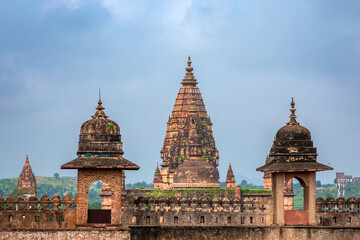 Fototapeta premium Royal Fort or Shahi Kila at Orchha, Madhya Pradesh, India.