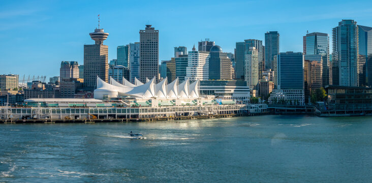 Vancouver cruiseship harbor in the city center, British Columbia, Canada