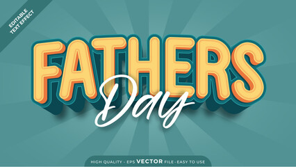 Modern Father's Day Editable Text Effect - Vector Adobe Illustrator Design