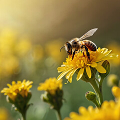 bee on yellow flower