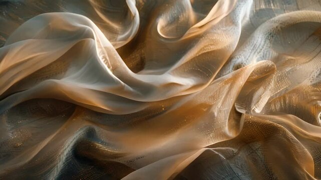 Intricate layers of shimmering silk layered upon one another to create a multidimensional look.