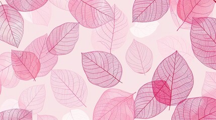 red leaves silhouette patterned with a pink background