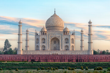 Naklejka premium Taj Mahal Mausoleum in Agra City, India