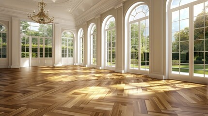 Sunlight Streaming Through Arched Windows