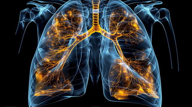 Individual pleurisy Indepth image analysis of lungs showing inflammation of the pleura